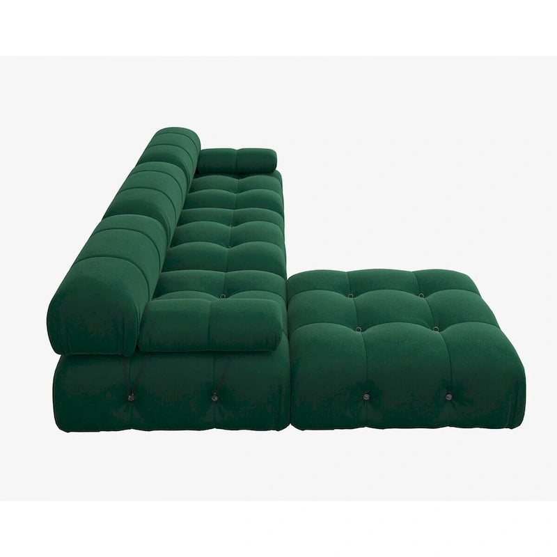 104 L-Shaped Sectional Sofa,Minimalist Velvet Sofas Couches with Reversible Chaise Ottoman