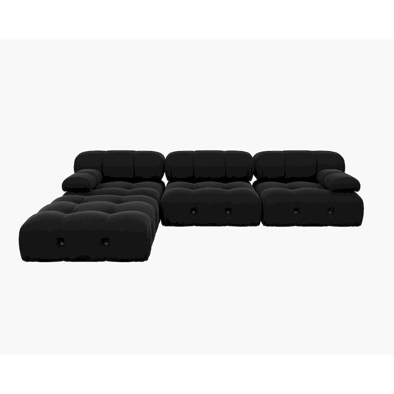 104 L-Shaped Sectional Sofa,Minimalist Velvet Sofas Couches with Reversible Chaise Ottoman