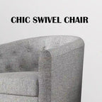 Swivel Cuddle Fabric Accent Chair with Button-Tufting