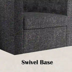 Swivel Cuddle Fabric Accent Chair with Button-Tufting