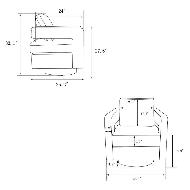 Swivel Barrel Chair for Living Room,for Nursery,Hotel,Bedroom,Office