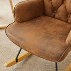 Rocking Chair Nursery, Upholstered Glider Rocker with High Backrest