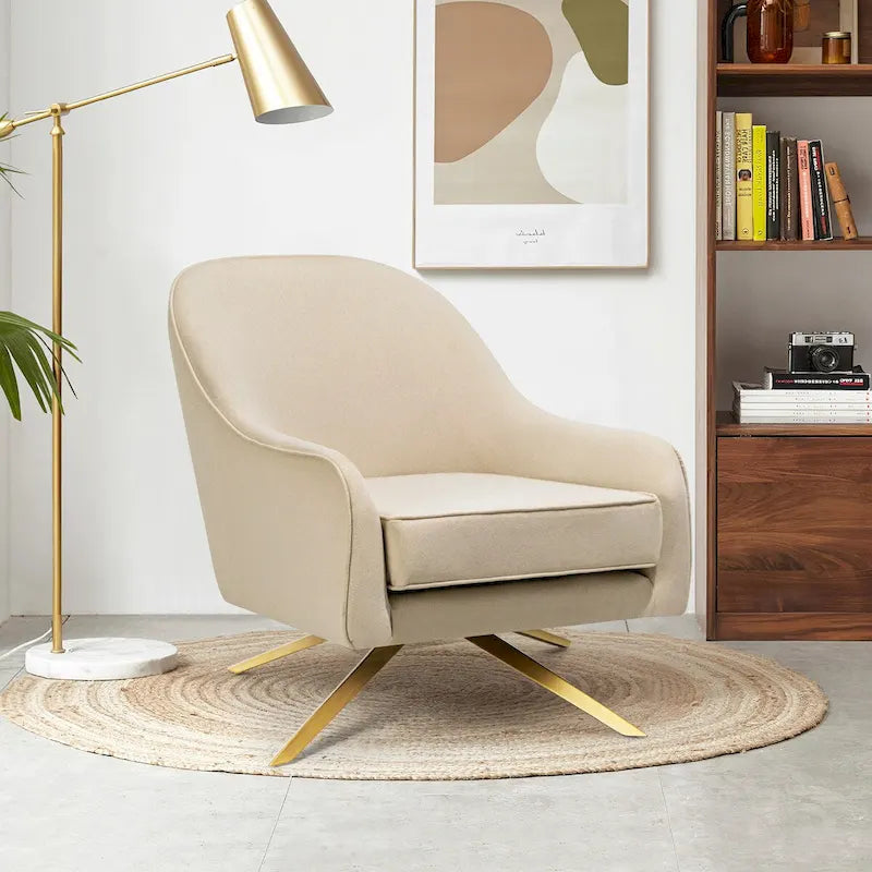 VredHom Modern Swivel Accent Chair with Stainless Steel Legs
