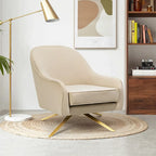 VredHom Modern Swivel Accent Chair with Stainless Steel Legs