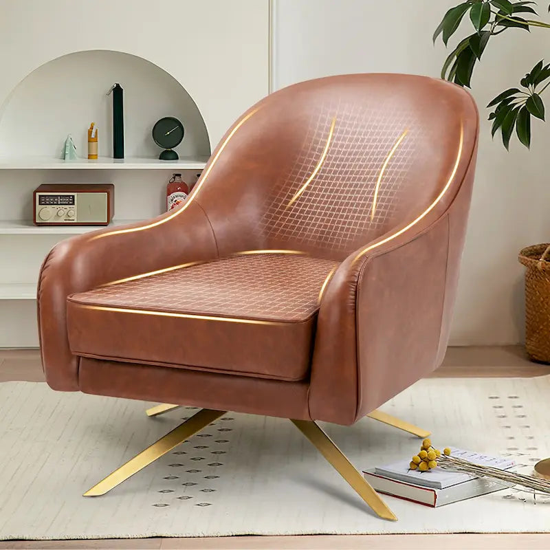 VredHom Modern Swivel Accent Chair with Stainless Steel Legs