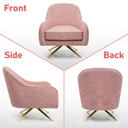 VredHom Modern Swivel Accent Chair with Stainless Steel Legs