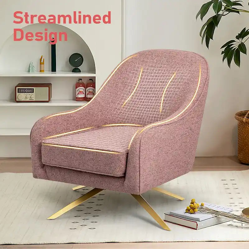 VredHom Modern Swivel Accent Chair with Stainless Steel Legs