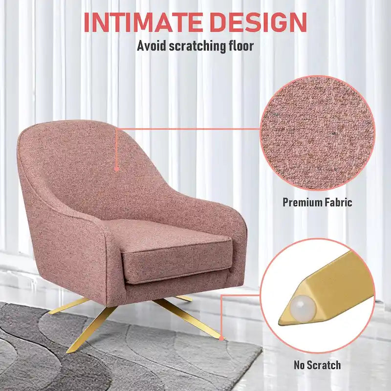 VredHom Modern Swivel Accent Chair with Stainless Steel Legs