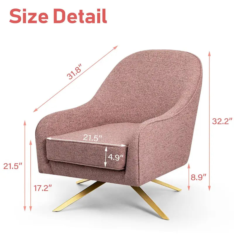 VredHom Modern Swivel Accent Chair with Stainless Steel Legs