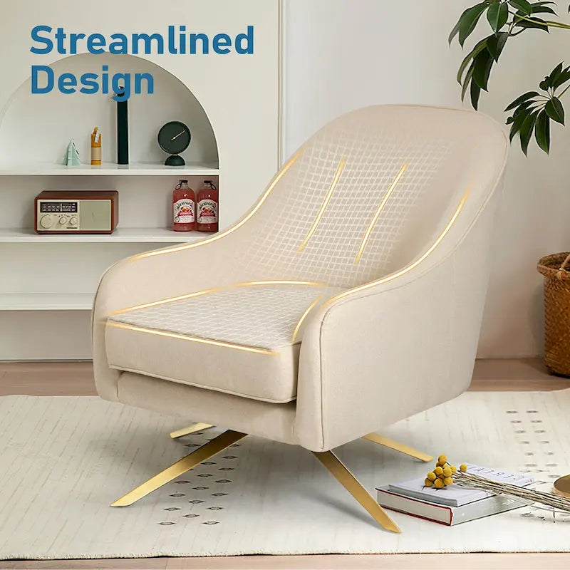 VredHom Modern Swivel Accent Chair with Stainless Steel Legs