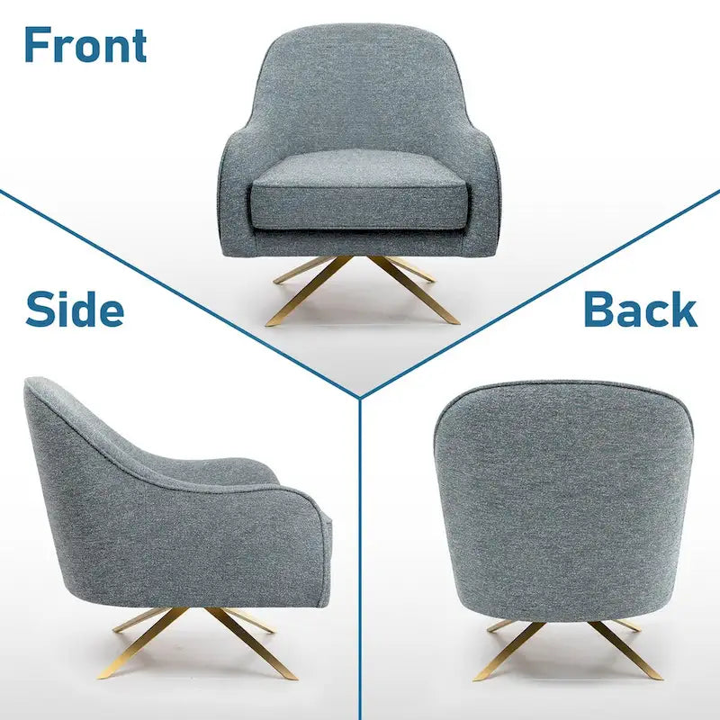 VredHom Modern Swivel Accent Chair with Stainless Steel Legs