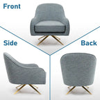 VredHom Modern Swivel Accent Chair with Stainless Steel Legs