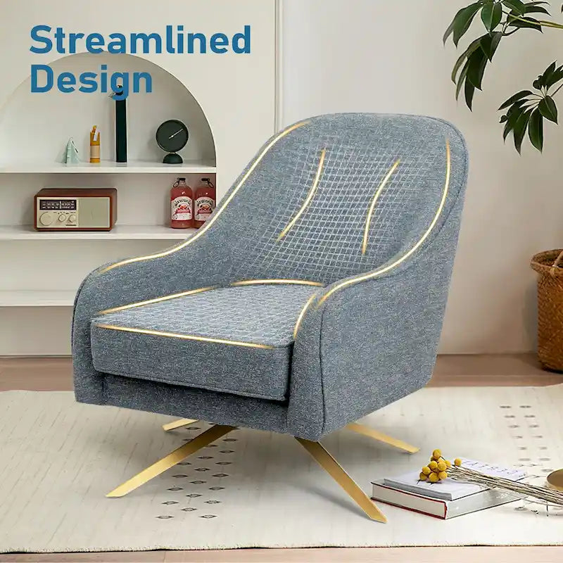 VredHom Modern Swivel Accent Chair with Stainless Steel Legs