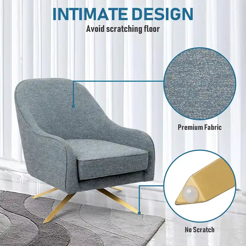 VredHom Modern Swivel Accent Chair with Stainless Steel Legs