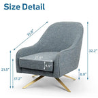 VredHom Modern Swivel Accent Chair with Stainless Steel Legs