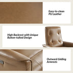 Valentin Modern Faux Leather Swivel Power Recliner with USB Ports Set of 2 by HULALA HOME