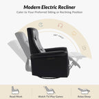 Valentin Modern Faux Leather Swivel Power Recliner with USB Ports Set of 2 by HULALA HOME