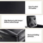 Valentin Modern Faux Leather Swivel Power Recliner with USB Ports Set of 2 by HULALA HOME