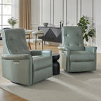 Valentin Modern Faux Leather Swivel Power Recliner with USB Ports Set of 2 by HULALA HOME