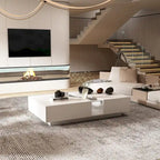 Function & Elegance: Modern LED-Lit Coffee Table with Glass Top