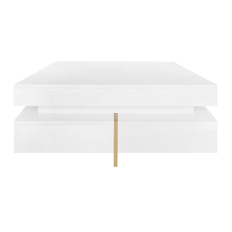 Harper&Bright Designs Multi-Storage Square Gloss Coffee Table