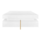 Harper&Bright Designs Multi-Storage Square Gloss Coffee Table