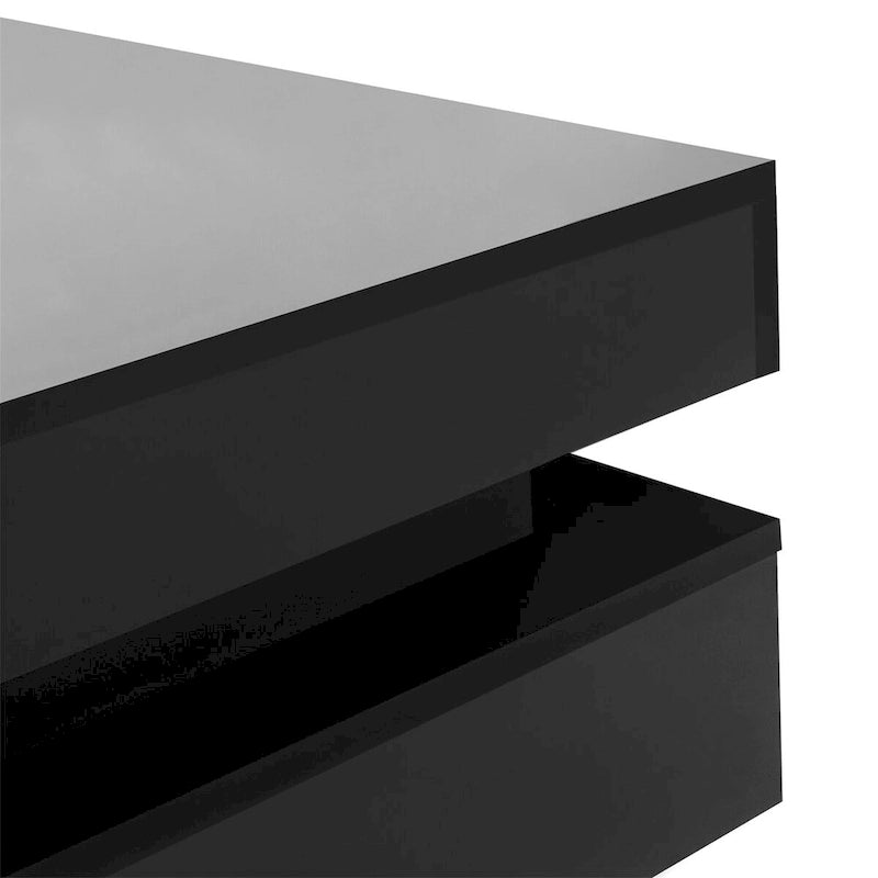 Harper&Bright Designs Multi-Storage Square Gloss Coffee Table