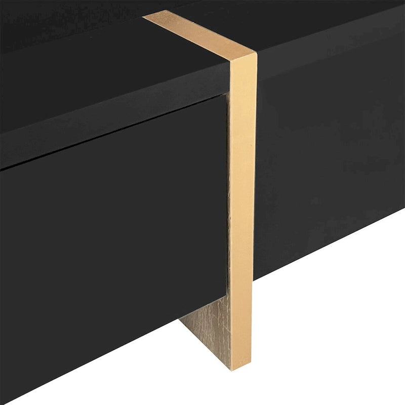 Harper&Bright Designs Multi-Storage Square Gloss Coffee Table