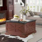 Roomfitters Farmhouse Coffee Table with Lift Top Square, Wood Center Table, Square Wood Center Table with Hidden Storage