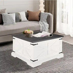 Roomfitters Farmhouse Coffee Table with Lift Top Square, Wood Center Table, Square Wood Center Table with Hidden Storage