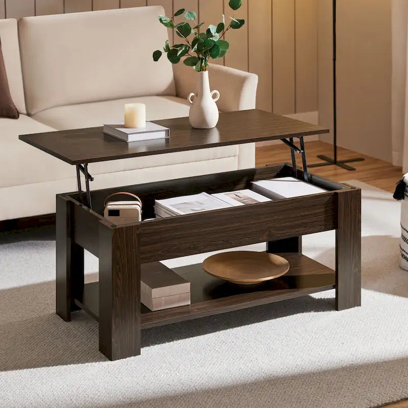 Yaheetech 38.6 Lift Top Coffee Table with Shelf for Living Room