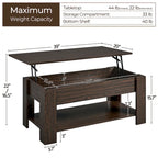 Yaheetech 38.6 Lift Top Coffee Table with Shelf for Living Room