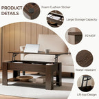 Yaheetech 38.6 Lift Top Coffee Table with Shelf for Living Room