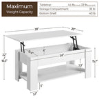 Yaheetech 38.6 Lift Top Coffee Table with Shelf for Living Room