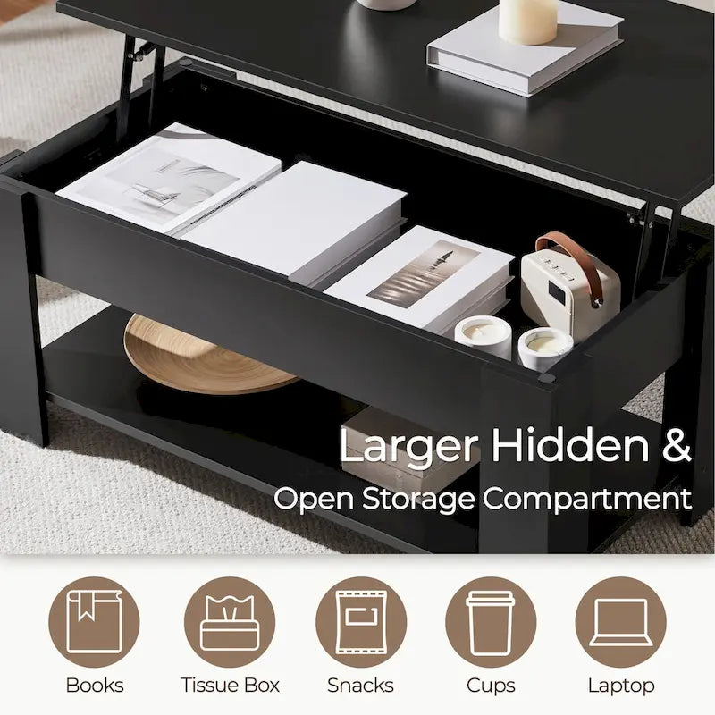 Yaheetech 38.6 Lift Top Coffee Table with Shelf for Living Room
