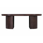 Geneva 51 in. Brown Wood Oval Coffee Table