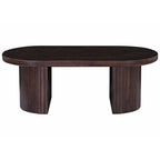 Geneva 51 in. Brown Wood Oval Coffee Table