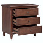 3-Drawer Nightstand Storage Wood Cabinet