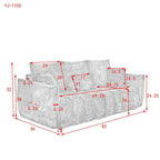82 in Teddy Fabric Sofa Couch with 3 Back Pillows and 3 back Cushions Solid Wood Frame