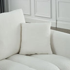 82 in Teddy Fabric Sofa Couch with 3 Back Pillows and 3 back Cushions Solid Wood Frame