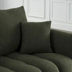 82 in Teddy Fabric Sofa Couch with 3 Back Pillows and 3 back Cushions Solid Wood Frame