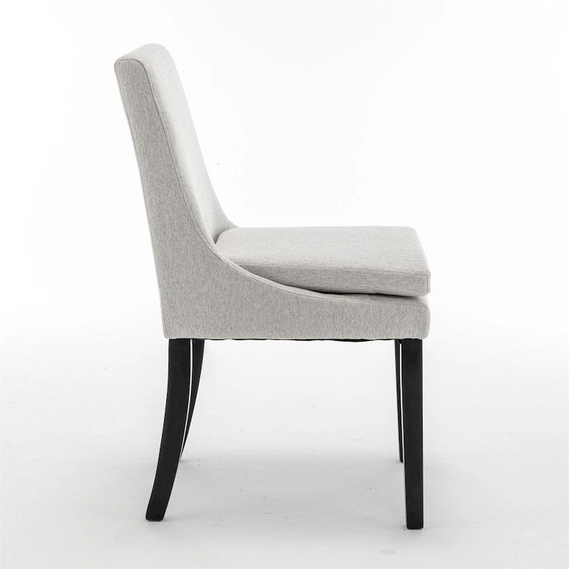 Modern Dining Chairs with Solid Wood Legs (Set of 2)