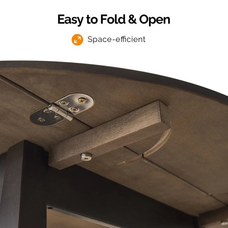Extendable Round Solid Wood Dining Table (Only Table)