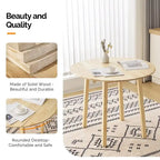 Extendable Round Solid Wood Dining Table (Only Table)