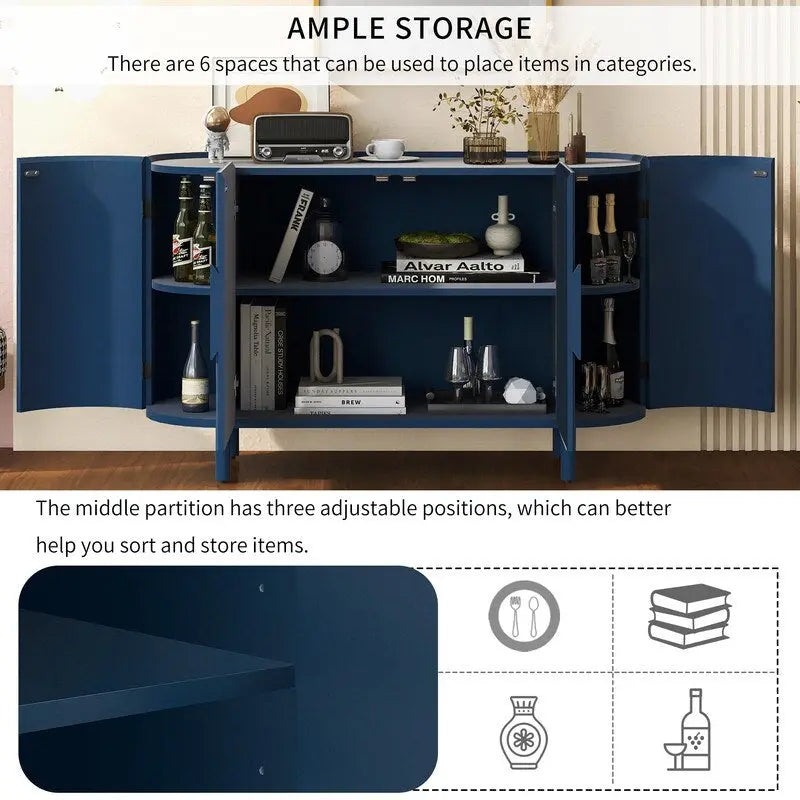 Light Luxury Sideboard with Adjustable Shelves and Large Storage Space