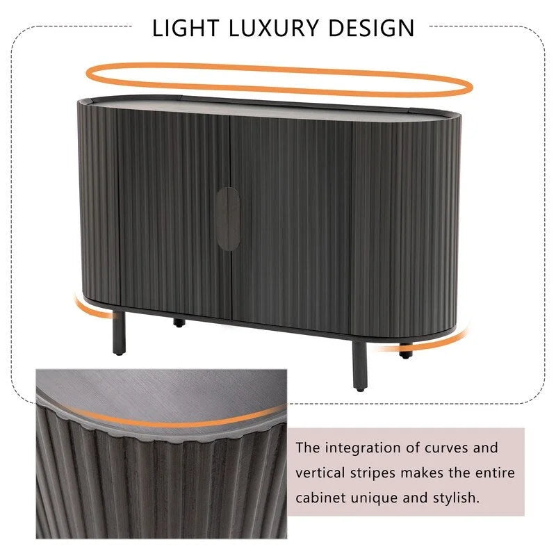 Light Luxury Sideboard with Adjustable Shelves and Large Storage Space