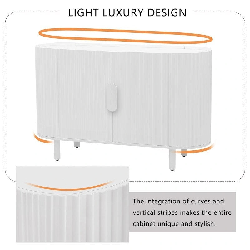 Light Luxury Sideboard with Adjustable Shelves and Large Storage Space