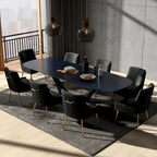 SEYNAR Modern Glam Velvet Dining Chair Set of 8 for Dining Room, Tufted Vanity Chair for Living Room (no table)