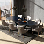 SEYNAR Modern Glam Velvet Dining Chair Set of 8 for Dining Room, Tufted Vanity Chair for Living Room (no table)
