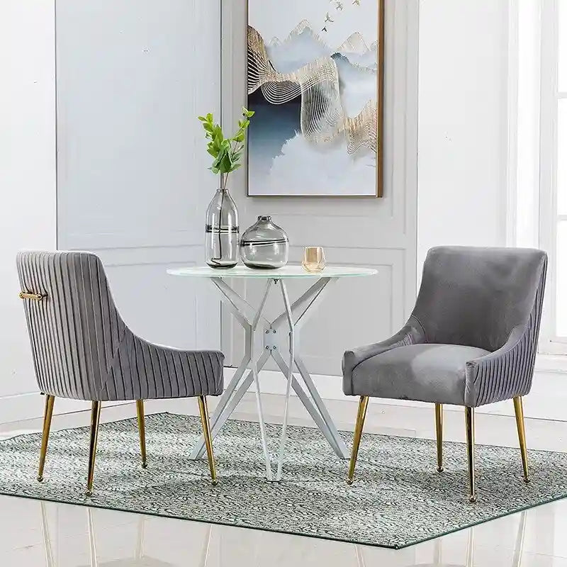 SEYNAR Modern Glam Velvet Dining Chair Set of 8 for Dining Room, Tufted Vanity Chair for Living Room (no table)